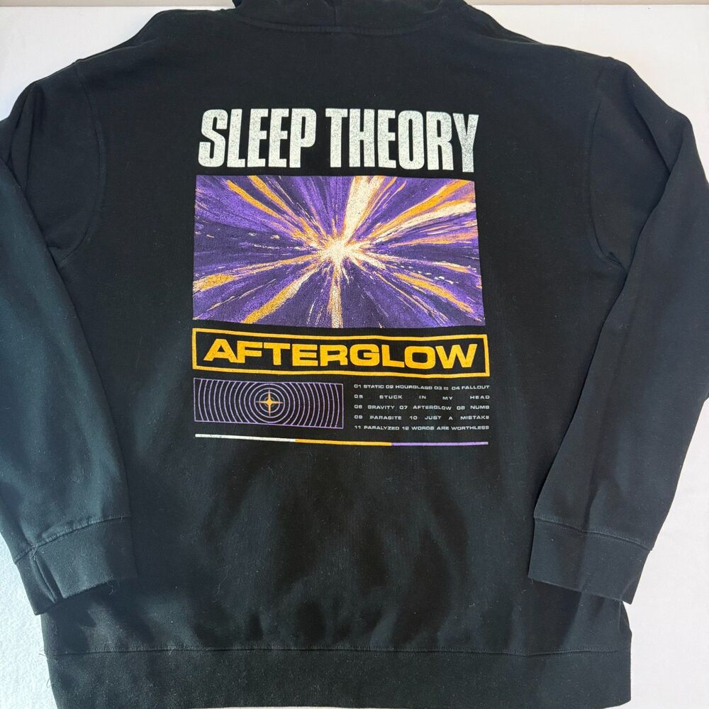 Sleep Theory Afterglow Hoodie XL Band Tour Merch Black Graphic Pullover Beimar